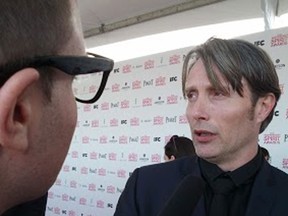 Vincent Georgie talks to Danish actor Mads Mikkelsen, who played the villain in the 2006 James Bond movie Casino Royale.