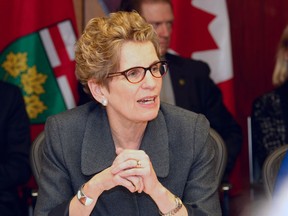 Premier Kathleen Wynne speaks during a Cabinet meeting in Sault Ste. Marie, Ont. on Friday March 1, 2013. THE CANADIAN PRESS/Kenneth Armstrong