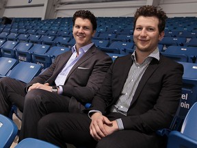 LaSalle Vipers coaches Ryan Donally and Scott Lehman pose for a photo at the Vollmer Centre in LaSalle. (TYLER BROWNBRIDGE/The Windsor Star)