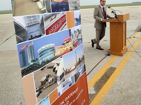 In this file photo, Mayor Eddie Francis speaks during a press conference at the Windsor airport. (Windsor Star files)