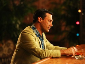 This publicity photo provided by AMC shows Jon Hamm as Don Draper in a scene of "Mad Men," Season 6, Episode 1. “Mad Men” returned for its sixth season Sunday, April 7, 2013, on AMC with 13 new episodes. Series Creator Matthew Weiner says he plans one more season for the 1960s drama. (AP Photo/AMC, Michael Yarish)