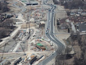 Aerial photo of the Rt. Hon. Herb Gray Parkway project taken Thursday, April 4, 2013, in Windsor, Ont. (DAN JANISSE/The Windsor Star)