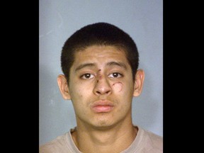 This photo provided by the Nevada Highway Patrol shows Jean Soriano, 18, who was booked into the Clark County Detention Center after he was treated and released at University Medical Center in Las Vegas. Soriano has been arrested on suspicion of driving under the influence in a southern Nevada crash that killed five members of a California family and injured the suspect and three other people. (AP Photo/Nevada Highway Patrol)