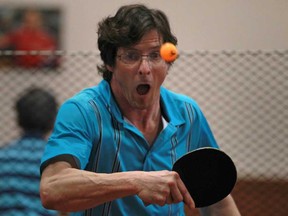 Ron Van Brant competes in the Windsor Table Tennis Club's Annual Tournament at the Teutonia Club, Saturday, April 20, 2013.  (DAX MELMER/The Windsor Star)