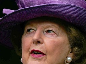 A picture dated June 14, 2007 shows Baroness Margaret Thatcher joining families and veterans at a church service to mark the 25th anniversary of the Falkland Islands' liberation at the Falkland Islands Memorial Chapel, Pangbourne College, Berkshire. Ex-British PM Margaret Thatcher has died at the age of 87.  AFP PHOTO/POOLCathal McNaughton/AFP/Getty Images