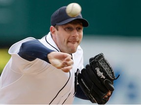 Detroit Tigers starting pitcher Max Scherzer throws a pitch during the first inning against the New York Yankees in Detroit. (AP Photo/Carlos Osorio)