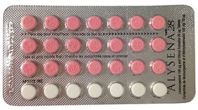 Birth control pills Alysena28 blister pack is shown in the correct configuration in this handout photo. The maker of the birth-control pill Alysena 28 has issued an urgent recall after it was discovered that one lot of the contraceptive may have been incorrectly packaged with only two weeks of drug-containing tablets instead of three.