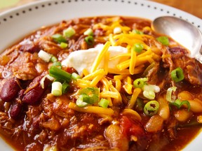Nicely spiced chili strewn with succulent strands of pulled pork provides the body with a rich source of magnesium. (DARREN STONE, TIMES COLONIST).