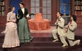 Gracie Robbin, left, Karina Lynn, Bart Hoxha and Keenan Bourke rehearse a scene from the University Players production of The Importance of Being Earnest. (DAN JANISSE  / The Windsor Star)