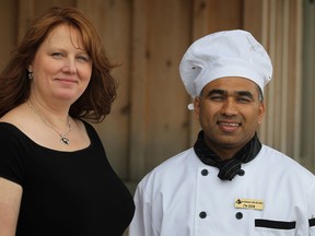 Holly Burt and chef Don Kumarasinghe are pictured at the Gourmet Gardens Gala at Sprucewood Shores Estate Winery, Sunday, May 6, 2012. (Windsor Star files)