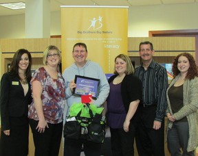 Shad Grieve was awarded for being the top fundraiser at Bowl for Kids Sake. In the photo from left to right are Christina Luckino, Christine Hayes, Shad Grieve, Chantelle Foreman-Meadows, John Sutton & Hayley Morgan. Submitted photo.