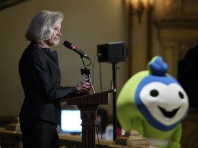 Dr. Anne Snowdon speaks during the In Sport WE Are One Health Summit at the Ciociaro Club in Windsor on Tuesday, April 30, 2013.                            (TYLER BROWNBRIDGE/The Windsor Star)