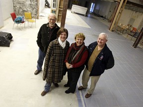 Rick Taves, Ursula Tiessen, Ruth Owens and Larry McDonald (left to right) are photographed at the Bank Theatre in downtown Leamington in this November 2011 file photo. (TYLER BROWNBRIDGE/The Windsor Star)