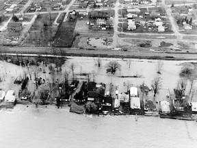 Flood water surround lake front homes in Belle River in this April 4, 1987 file photo. (FILES/The Windsor Star)