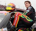 Jeff Gordon, driver of the No. 24 Cromax Pro Chevrolet, climbs into his car during the NASCAR Sprint Cup Series Bojangles' Southern 500 at Darlington Raceway in Darlington, South Carolina.  (Photo by Geoff Burke/Getty Images)