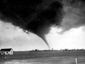 The Windsor, Ont. tornado of June 17, 1946 is shown in this archival image. (Archives / The Windsor Star)