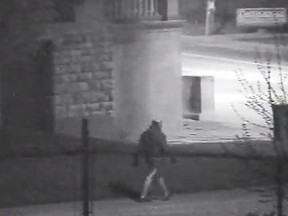 Windsor police released surveillance footage of a man wanted in connection with an arson at Holy Rosary Church on Riverside Drive and Drouillard Road.