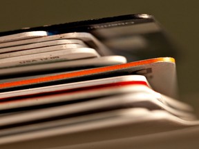 Debit cards are seen in this file photo. (Daniel Acker/Bloomberg)