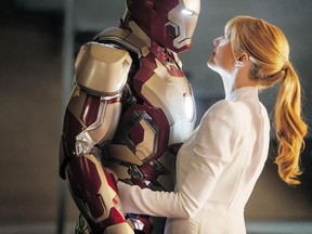 Robert Downey Jr. as Tony Stark-Iron Man and Gwyneth Paltrow as Pepper Potts experience a troubled relationship in the Avenger's third solo outing. Photograph by: Disney, AP ,