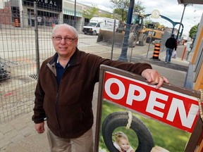 Jack Blaine is shown in front of Karen's for Kids and among the road construction on Ottawa Street in Windsor on Monday, May 13, 2013. (TYLER BROWNBRIDGE/The Windsor Star)