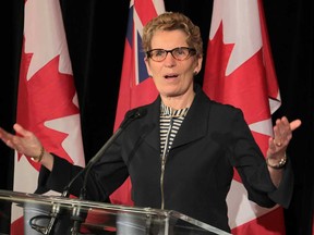 Ontario Premier Kathleen Wynne speaks to media Wednesday, May 22, 2013, at the 400 building at city hall in Windsor, Ont. (DAN JANISSE/The Windsor Star)