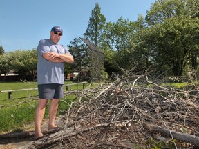 Ron Donaldson is shown in the Edward Tranby Park, Wedneday, May 15, 2013, in Windsor, Ont. He does maintenance there and has been complaining for years now about a pile of debris in the park.  (DAN JANISSE/The Windsor Star)