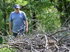 Ron Donaldson is shown in the Edward Tranby Park, Wedneday, May 15, 2013, in Windsor, Ont. He does maintenance there and has been complaining for years now about a pile of debris in the park.  (DAN JANISSE/The Windsor Star)