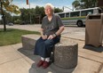 Mary Kamen, 78, a Sunset Ave. resident sits a former bus stop at the intersection of Sunset and University Ave West. Kamen has been using the stop for the past 66 years and is upset that Transit Windsor will no longer use it as a stop. (DAN JANISSE/The Windsor Star)