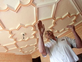 Vern Myslichuk, owner of BetterMade Cabinets and the Low/Martin house, shows off some of the work that has been completed at the home in Windsor on Thursday, May 23, 2013. People will once again get a chance to see the work in progress when the doors are opened to the public for a fundraising event.                       (TYLER BROWNBRIDGE/The Windsor Star)