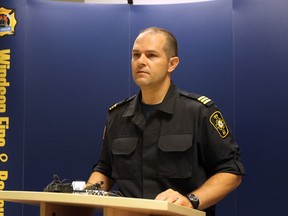 Jeff Minten, supervisor of investigations for the Ontario Fire Marshal's office, speaks to media at Windsor Fire & Rescue headquarters on May 23, 2013. (Dylan Kristy / The Windsor Star)