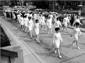 The traditional parade of young nurses dressed in their immaculate uniforms walk their way into Grace hospital on June 13, 1971.(FILES/The Windsor Star)