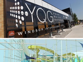 Windsor Airport, top, The aquatic centre artist rendering, centre, and Local swimmer Rachel Rode, bottom. (Windsor Star files)