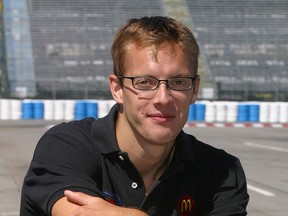 Indy driver Sebastien Bourdais trackside at the Vancouver Molson Indy in this 2004 file photo. (Chuck Russell/Vancouver Sun)