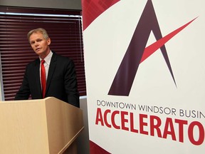 Jack Jorgensen speaks during a presentation event at the Downtown Windsor Business Accelerator on Thursday, May 23, 2013. The  accelerator was honouring some of the participants in the Coalition 12 mentoring program as well as introducing new members.                     (TYLER BROWNBRIDGE/The Windsor Star)