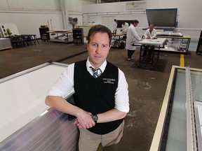 Sean Moore, founder of Unconquered Sun Solar Technologies in Tecumseh business on May 10, 2011. The company hass been bought by Sarnia-based utility Bluewater Power Corporation.  (Windsor Star files)