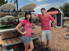 Danielle Chevalier and Chris Mingay, have restored and revived Ted Dudley's Marina in St. Clair Beach with their Adrenaline Urban Surf Company and Dudley's Frozen Yogurt. They are shown Wednesday, May 29, 2013, at the business. (DAN JANISSE/The Windsor Star)