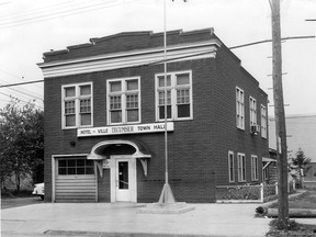 Tecumseh's Town Hall, which for many years was a fire hall, police station and centre for municipal offices, is pictured in this April 15, 1957 file photo. The town hall was replaced by a modern structure costing some $65,000. (FILES/The Windsor Star)