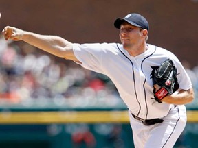Detroit starter Max Scherzer pitches against the Minnesota Twins at Comerica Park May 26, 2013 in Detroit. The Tigers beat the Twins 6-1. (Duane Burleson/Getty Images)