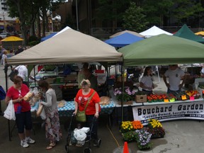 Shoppers visit the Downtown Windsor Farmers' Market on its opening day at Charles Clark Square, Saturday, June 1, 2013.  (DAX MELMER/The Windsor Star)