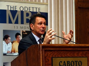 Detroit Red Wings general manager Ken Holland speaks during Breakfast with Champions series held by the Odette School of Business at Caboto Club in Windsor in 2012. (Windsor Star files)