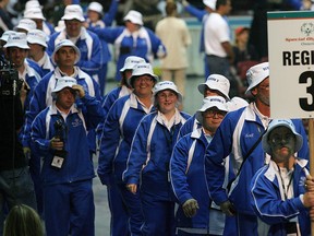 Special Olympic athletes from Region 3 Niagara Region are introduced during the opening ceremonies of the Windsor Summer Games 2009 at WFCU Centre. A recent letter pointed out that hurtful name-calling still plagues kids' sports, and letter writer Eva Penner says parents and coaches should take a leadership role in educating kids about respect for those with intellectual disabilities. (Windsor Star files)