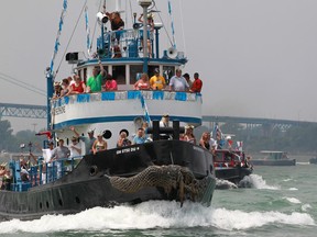 Tug boats compete in the International Tug Boat Race on the Detroit River, Saturday, June 22, 2013.  (DAX MELMER/The Windsor Star)