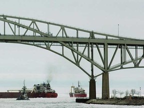 File photo of part of the Blue Water Bridge over the St. Clair River which links Sarnia, Ont., and Port Huron, Mich. (Windsor Star files)