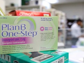A package of Plan B contraceptive is displayed at Jack's Pharmacy on April 5, 2013 in San Anselmo, Calif.  A federal judge in New York City has ordered the Food and Drug Adminstration to make Plan B contraceptive, also known as the morning after pill, available to younger teens without a perscription within 30 days. The judges ruling overturns a December 2011 decision by the FDA to restrict access to the contraceptive to any girl under 17 years of age. (Photo Illustration by Justin Sullivan/Getty Images)