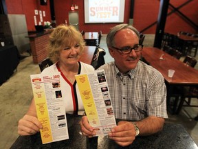 Maggie Durocher, left, executive director of the Windsor Parade Corporation, and David Grimaldi, director of business development, announce the lineup for 2013 Summer Fest during a press conference at Walkerville Brewery in Windsor, Ontario on June 10, 2013. (JASON KRYK/The Windsor Star)