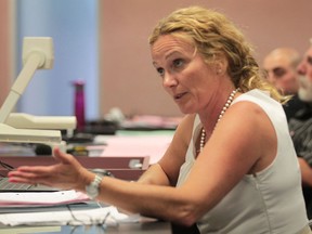 Nancy Pancheshan, from the Save Ojibway organization speaks during a city council meeting Monday, June, 17, 2013, regarding a big box development next to the Ojibway Prairie.   (DAN JANISSE/The Windsor Star)