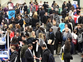 Hundreds of post-secondary students attend a job fair in Windsor in this January 2012 file photo. (Nick Brancaccio / The Windsor Star)