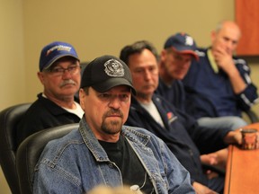 National Auto Radiator current and past employees gather at the CAW Local 195 union hall to discuss how benefits have been eliminated. (JASON KRYK/The Windsor Star)