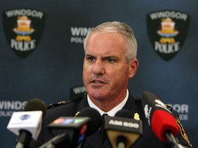 Deputy Chief Vince Power speaks during a press conference at police headquarters in Windsor on Thursday, June 13, 2013.  (TYLER BROWNBRIDGE/The Windsor Star)