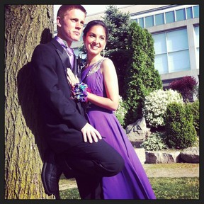 Zachary Mattiuz & Madeline Ellepola at Kennedy Collegiate Institute prom. (Sue Mattiuz/Special to The Star)